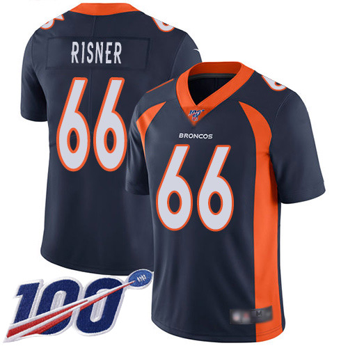 Men Denver Broncos #66 Dalton Risner Navy Blue Alternate Vapor Untouchable Limited Player 100th Season Football NFL Jersey->denver broncos->NFL Jersey